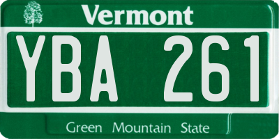 VT license plate YBA261