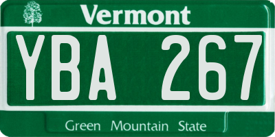 VT license plate YBA267