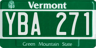 VT license plate YBA271