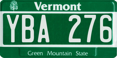 VT license plate YBA276