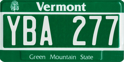 VT license plate YBA277