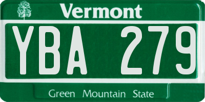 VT license plate YBA279