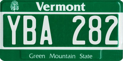 VT license plate YBA282
