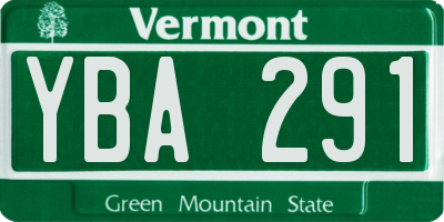 VT license plate YBA291