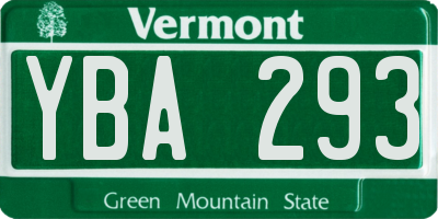 VT license plate YBA293
