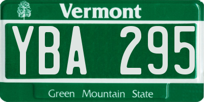 VT license plate YBA295