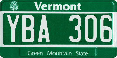 VT license plate YBA306