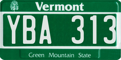 VT license plate YBA313