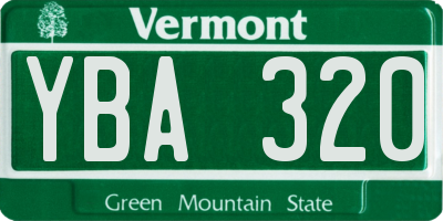 VT license plate YBA320