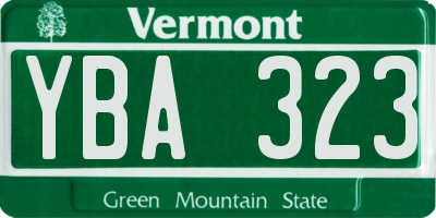 VT license plate YBA323
