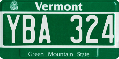 VT license plate YBA324