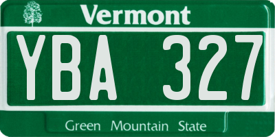 VT license plate YBA327
