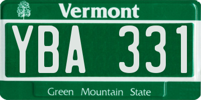 VT license plate YBA331