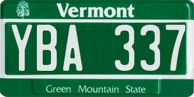VT license plate YBA337