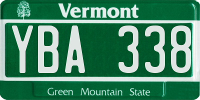 VT license plate YBA338