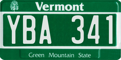 VT license plate YBA341