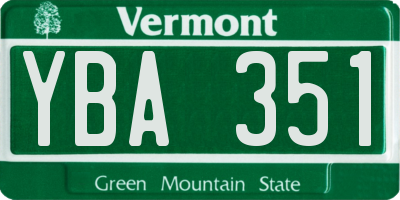 VT license plate YBA351