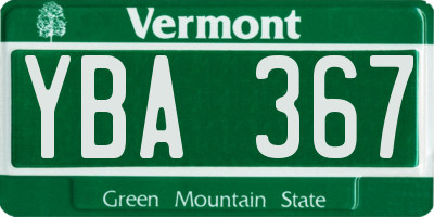 VT license plate YBA367