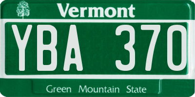 VT license plate YBA370