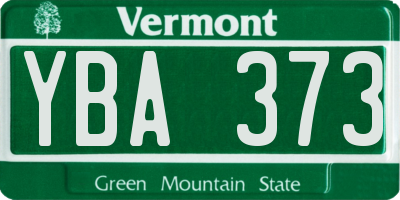 VT license plate YBA373