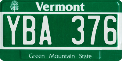 VT license plate YBA376