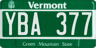 VT license plate YBA377