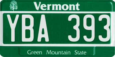 VT license plate YBA393