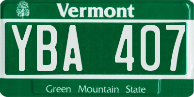 VT license plate YBA407