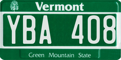 VT license plate YBA408