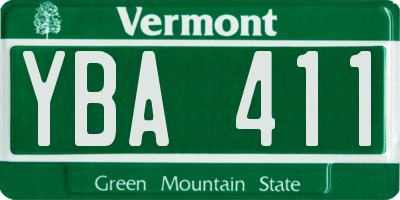 VT license plate YBA411