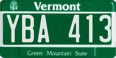 VT license plate YBA413
