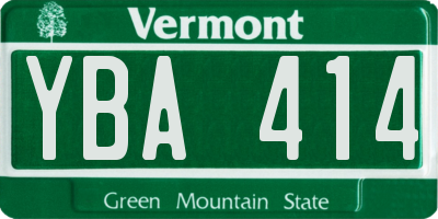 VT license plate YBA414
