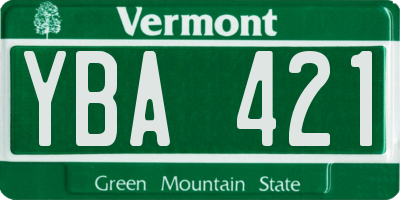 VT license plate YBA421