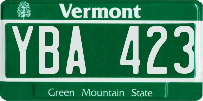 VT license plate YBA423