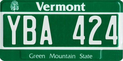 VT license plate YBA424