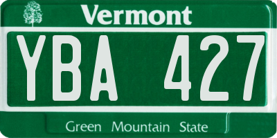 VT license plate YBA427