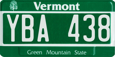 VT license plate YBA438