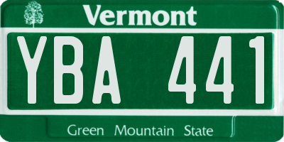 VT license plate YBA441