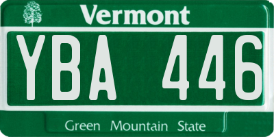 VT license plate YBA446