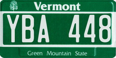 VT license plate YBA448