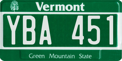 VT license plate YBA451