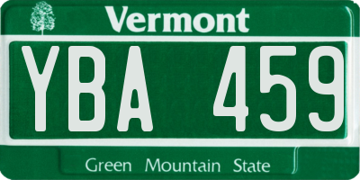 VT license plate YBA459