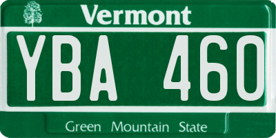 VT license plate YBA460