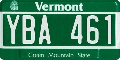 VT license plate YBA461