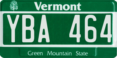 VT license plate YBA464