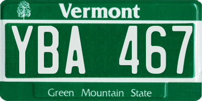 VT license plate YBA467
