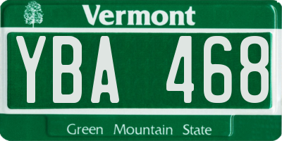 VT license plate YBA468