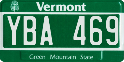 VT license plate YBA469