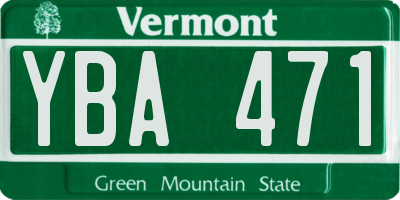 VT license plate YBA471