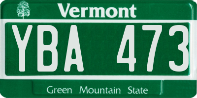VT license plate YBA473